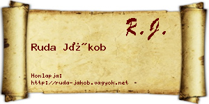 Ruda Jákob névjegykártya
